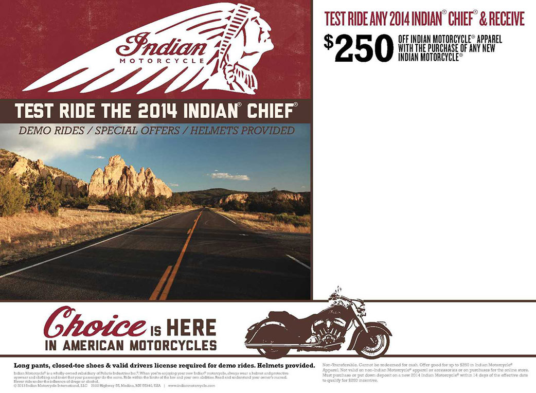 Promotions Indian® Motorcycle of Orange County in Westminster, CA